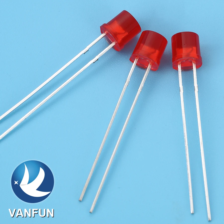2018 cheap 5mm flat top red diffused led diode with diffused lens