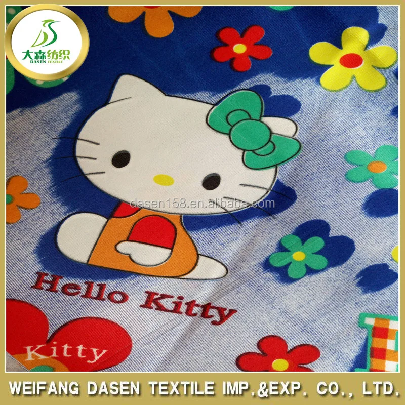chinese wholesale supplier hello kitty polyester fabric for bedspread