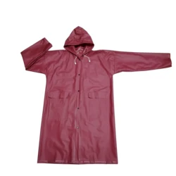 Hot sale custom reusable PVC long waterproof adult rain coat with Hoods and Sleeves plastic raincoat