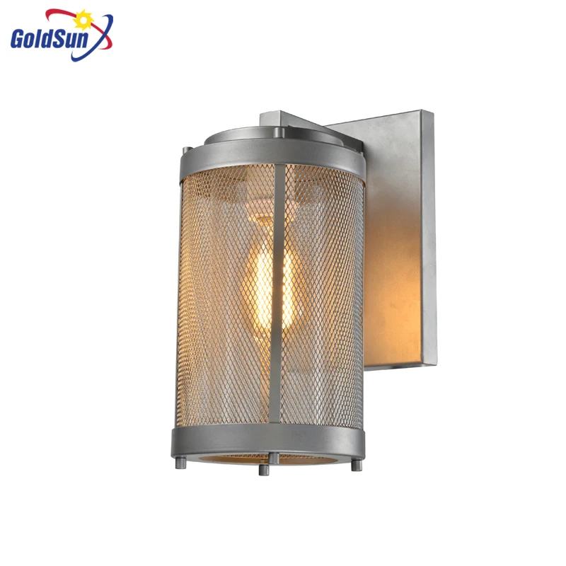 Customizable SILVER METAL MESH SHADE OUTDOOR WALL SCONCE FOR OUTSIDE BUILDING PARK WALL MOUNTED FIXTURES WALL LIGHT FIXTURESS