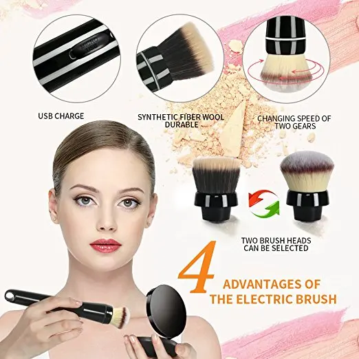 Popular Makeup Tools Portable Travel Cosmetic Electric Handle Makeup Brushes Blush Powder Foundation Single Makeup Brush