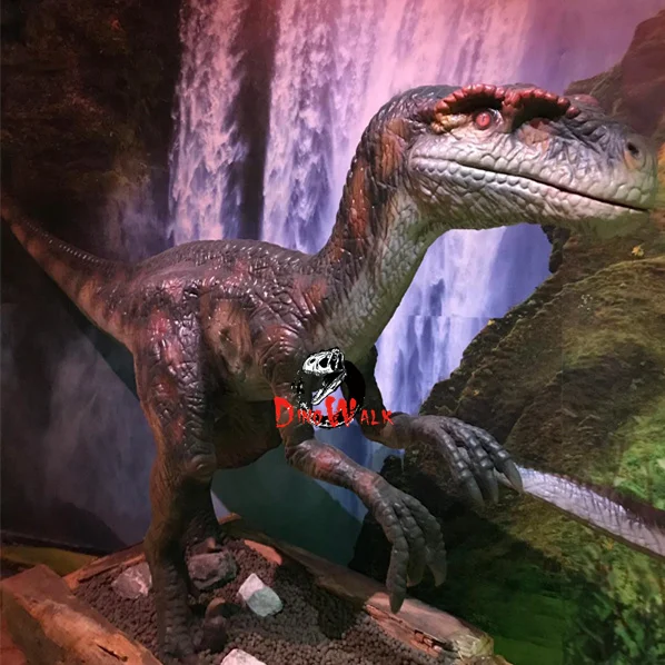 Outdoor amusement park animatronic realistic life size mechanized dinosaur model for sale