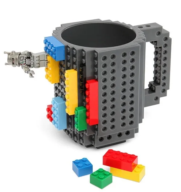 
Wholesale Funny Building Blocks Coffee Mug DIY Build-on Brick Plastic Tea Cup Mug for Gifts 