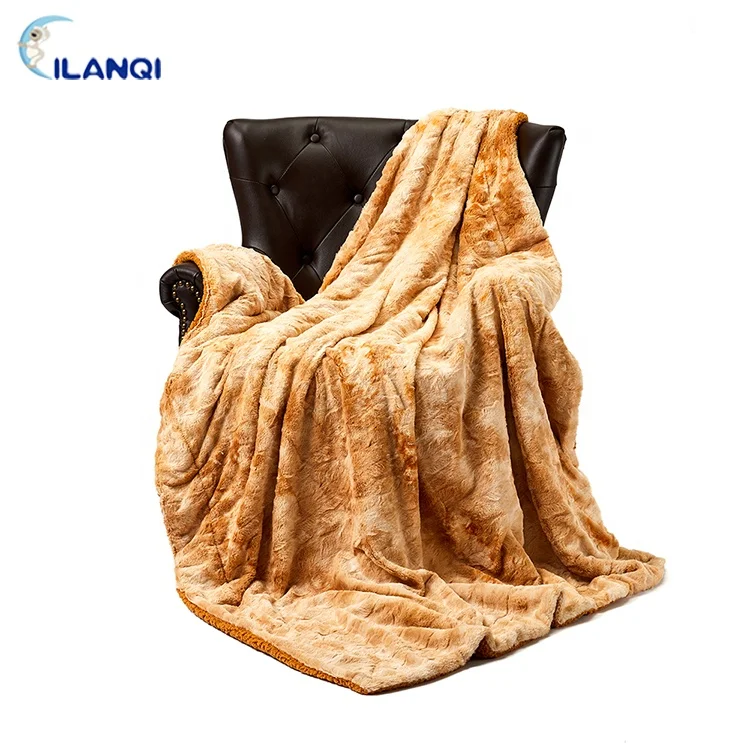 
China Manufacturer Thick Double Layer Blanket Cozy Plush And Sherpa Sofa Thorw For Winter 