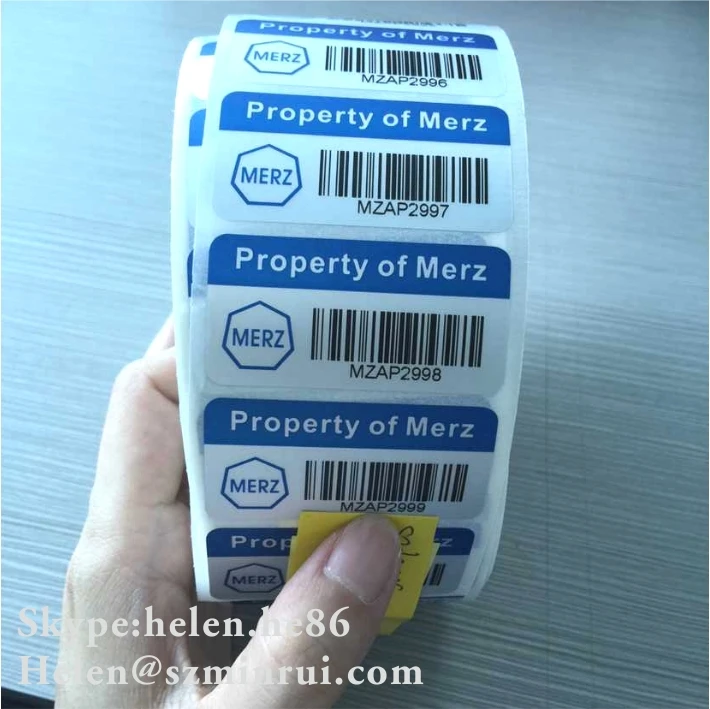 Custom Sequence Adhesive Barcode Stickers Roll,Serials Number Sticker Printing