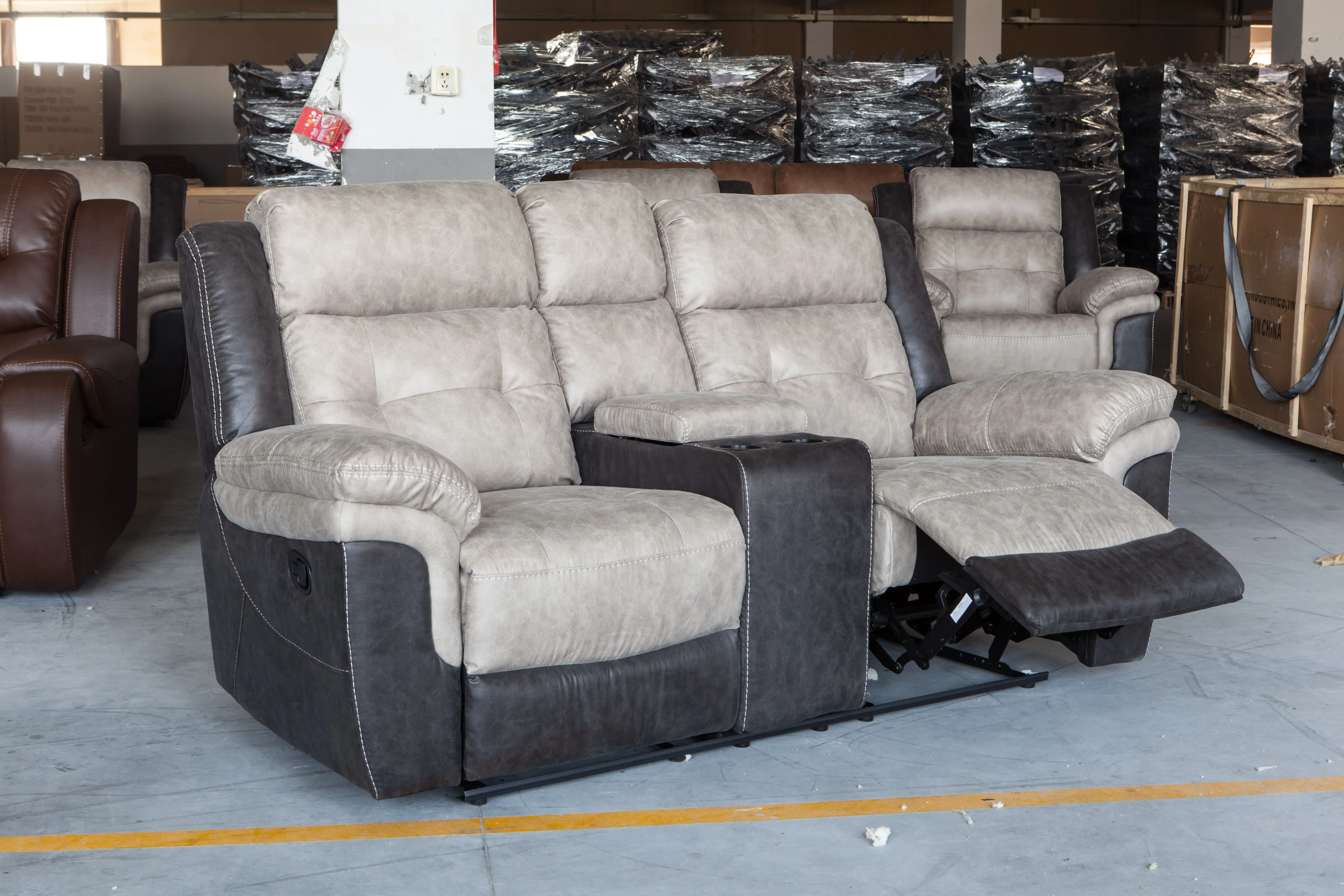 New design splicing patterns home sectional recliner sofa