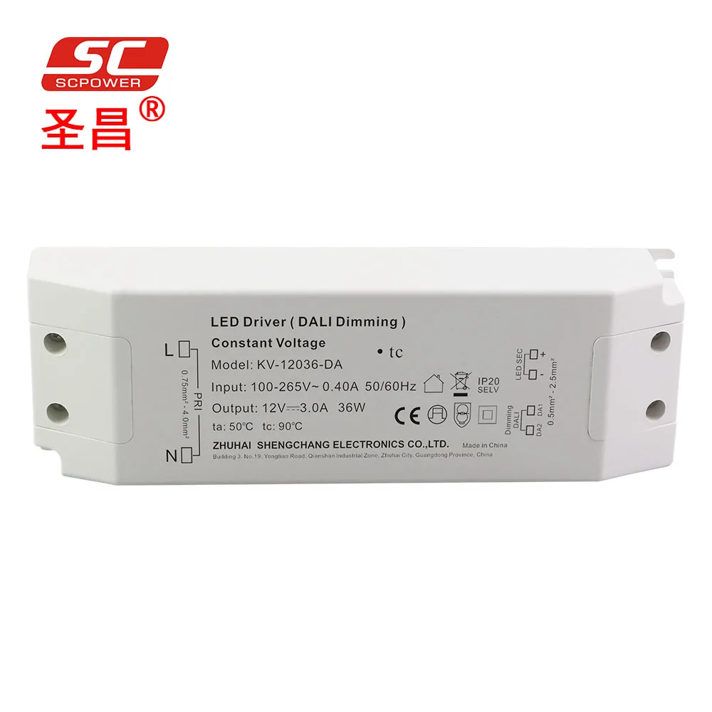 36 watt constant voltage Triac dali dimmable power supply ideal for led strips