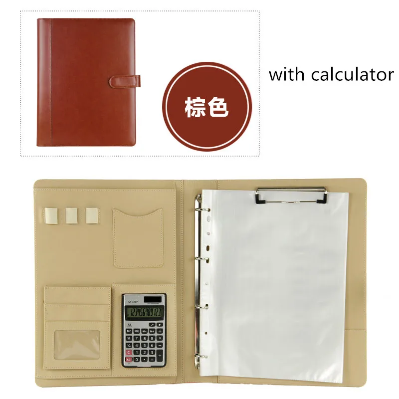 Colorful leather file folder cute padfolio for women