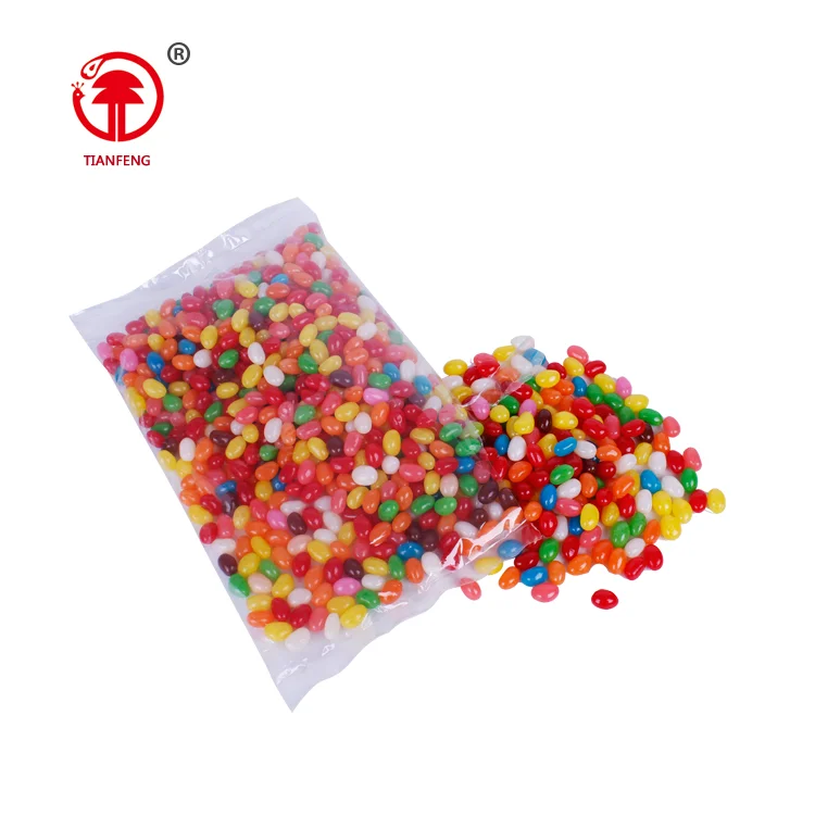Bulk confectionery mix fruit flavor mini halal bulk jelly beans in bag with 1kg packing