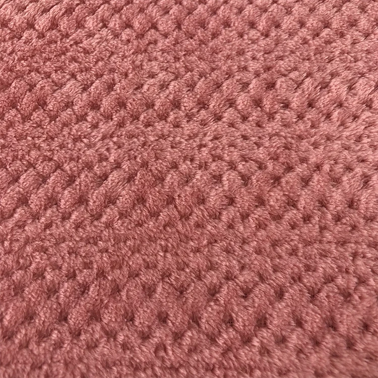 100% Polyester Anomalous Popcorn Waffle Jacquard Fleece Fabric Woven Gradient Color,any Color with Panton Number Printed