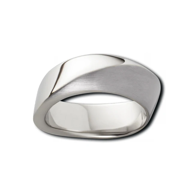 
Top quality stainless steel ring silver brushed center mens jewelry ring 