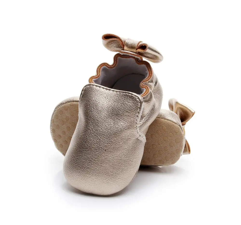 Hot sale gold Spring & Autumn leather Material Baby Shoes kids boys girls shoes