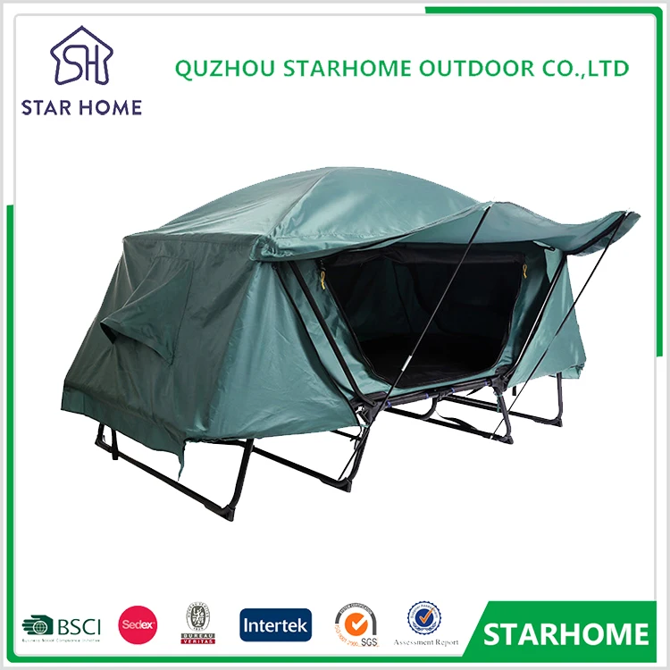 quzhou supplier 1-2 person green cot ground 4 season foldable waterproof large tent