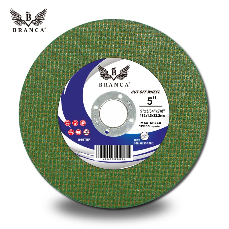 China factory sell  BRANCA disc 2 in 1metal 125x1.2x22.2mm 5 inch abrasive cutting wheel