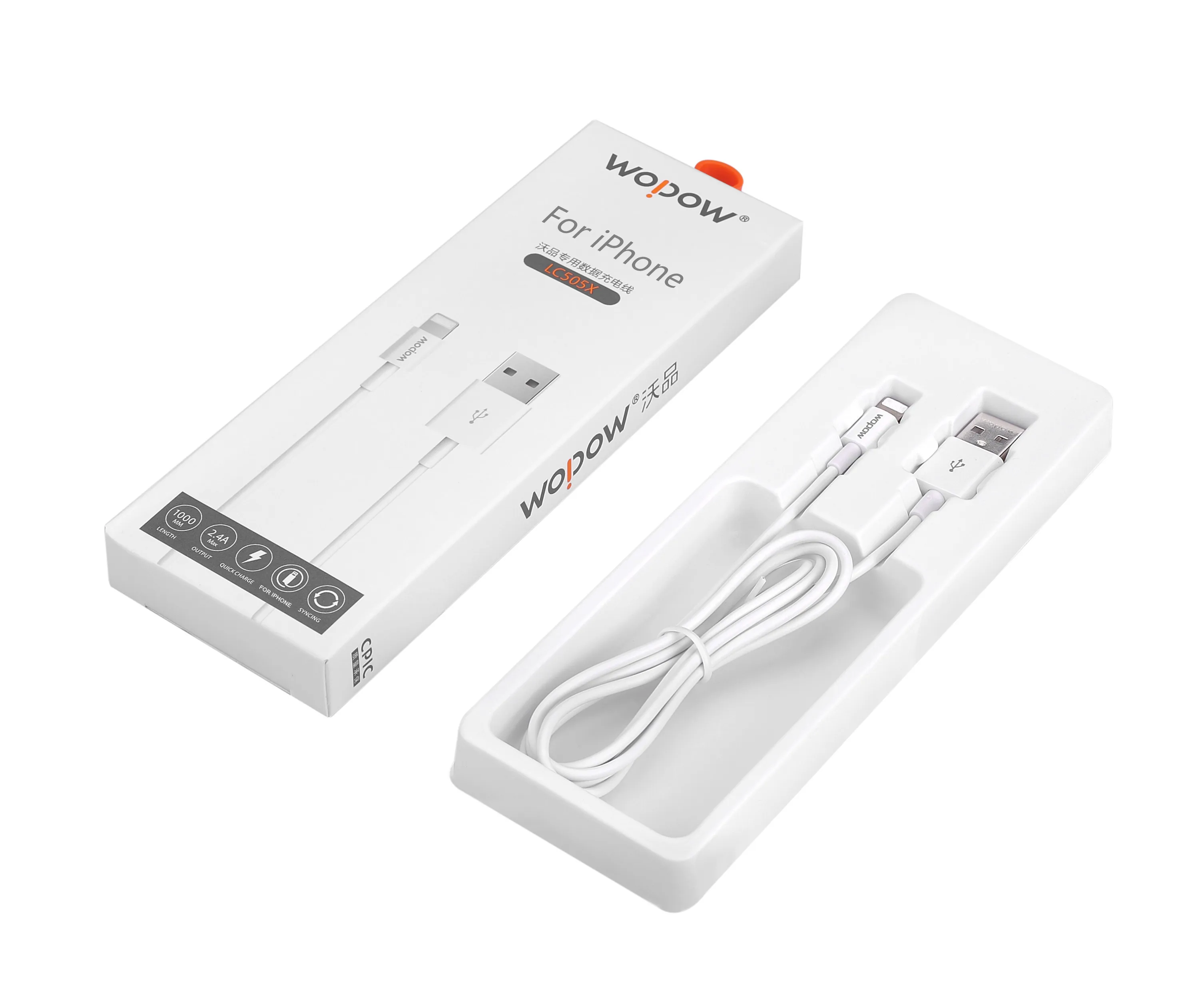 
WOPOW LC505X original 1m data cable fast charge wopow lc505 usb 20 a 6s usb charger cable wopow for iphone 