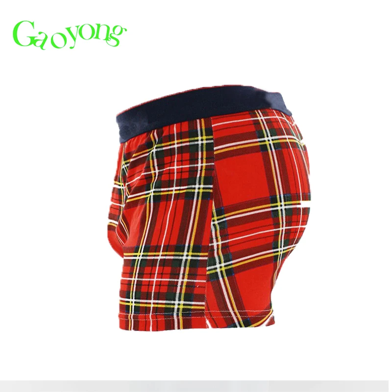 Custom men cotton spandex underwear with printed design