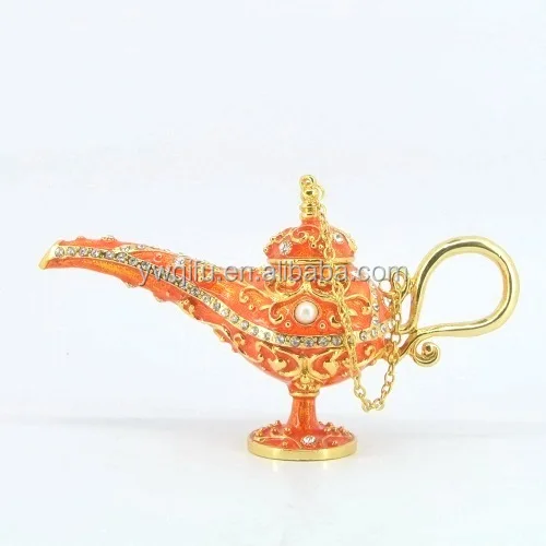 Wholesale Popular crystal Aladdin Lamp trade shaped metal gift box item for indian handicrafts