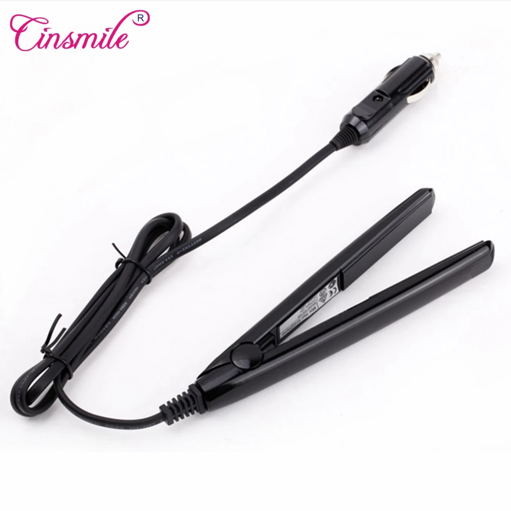 Portable Mini pro nano titanium 1/4 inch flat iron car charger hair straightener
