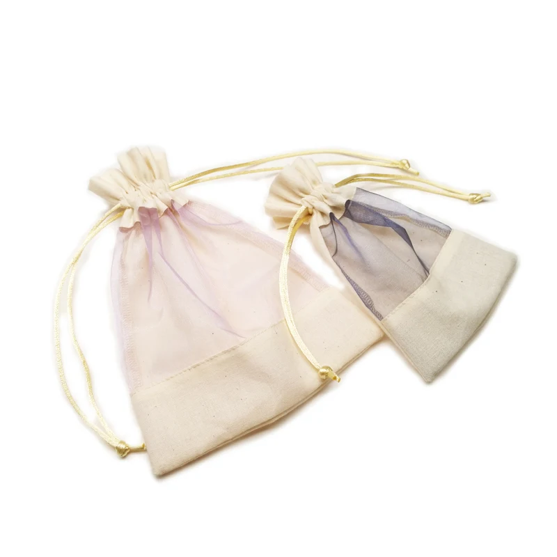 New fashion Wedding Christmas small drawstring cotton gift bag