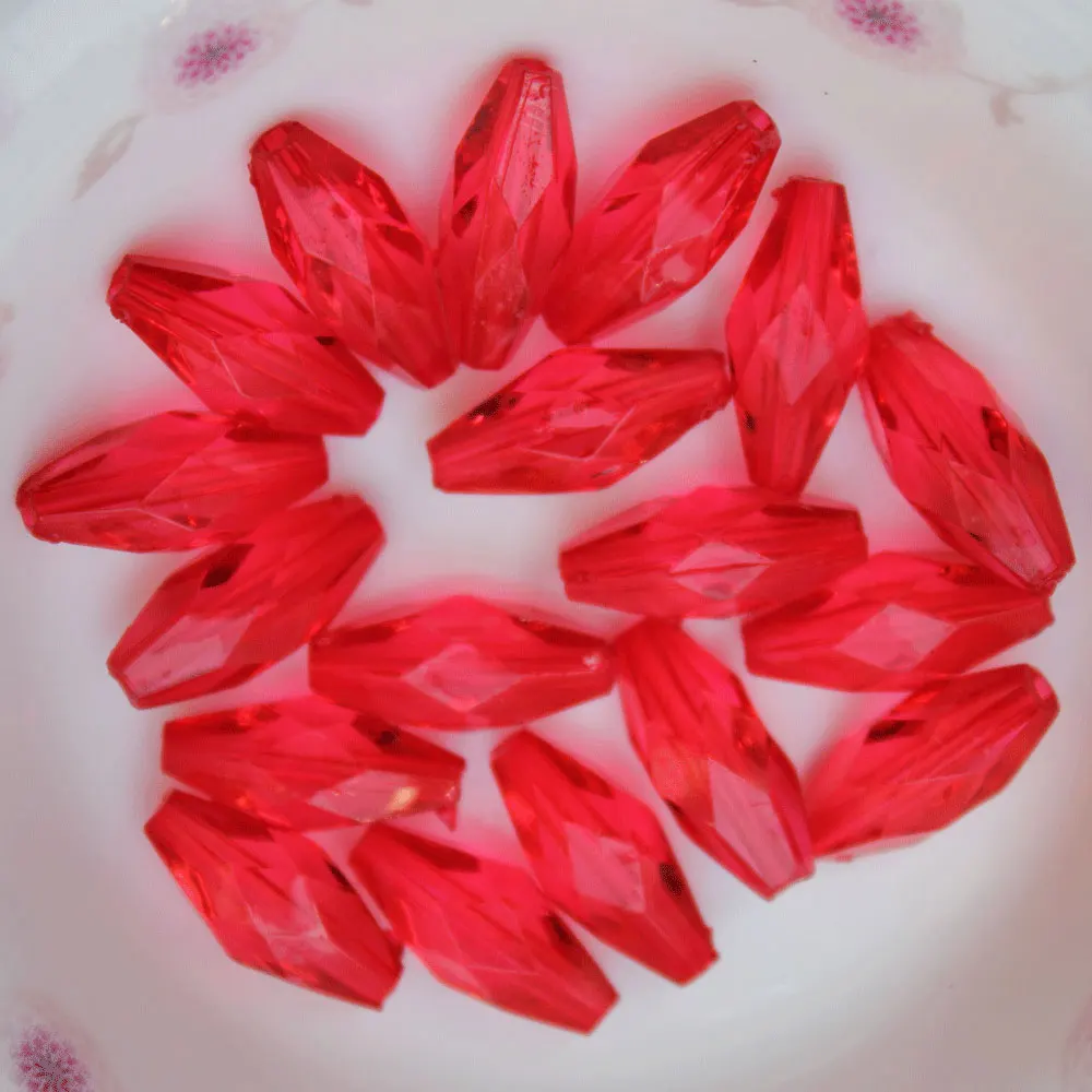 Wholesale 6*11mm Double Cone Acrylic Transparent Faceted Long Bicone  Spacer Beads for Jewelry Making