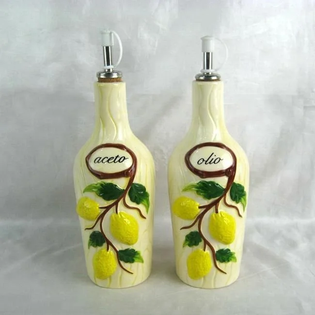 Custom handmade ceramic decorative lemon salt and pepper shaker