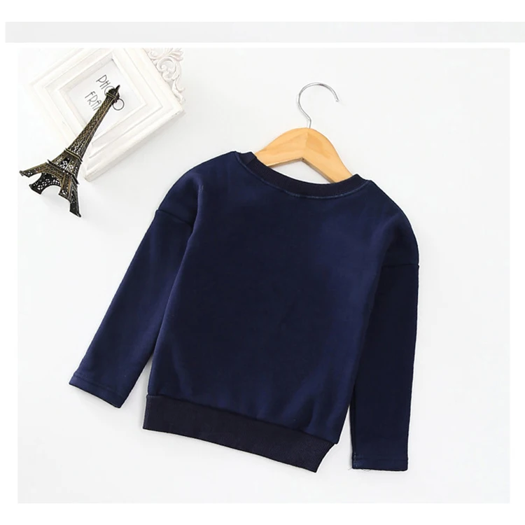 
New design for children casual pullovers winter thick sweatshirt long sleeve tops for everyday wear kids plus velvet custom 