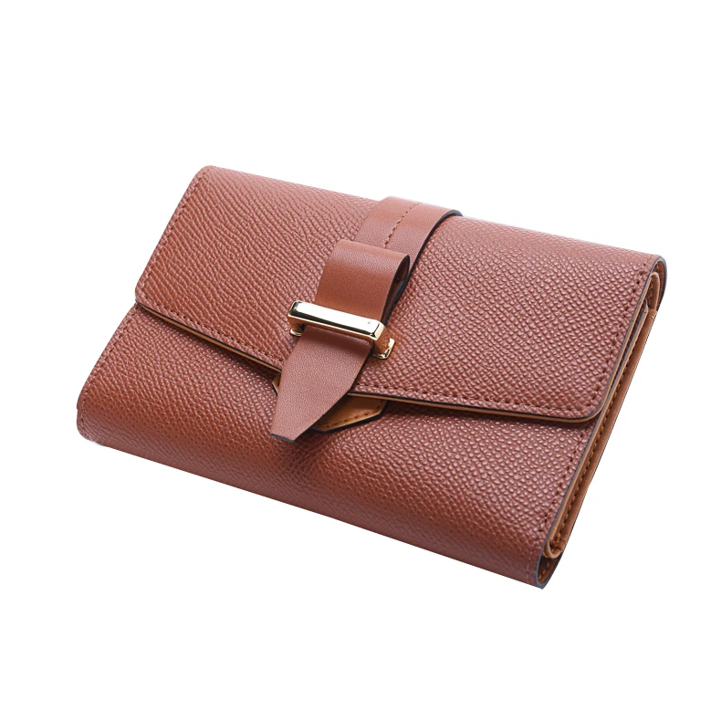Tri-fold designer ladies long style wallet women leather clutch purse