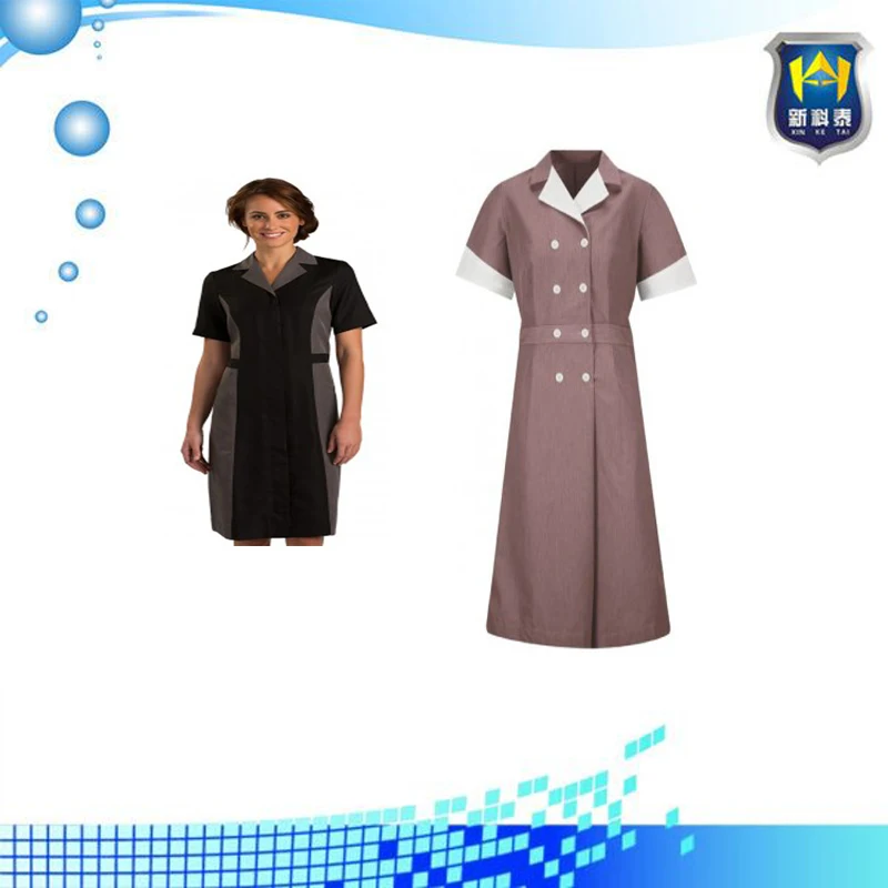 Brazilian Stype Housekeeping Staff Dress Uniform Women Tunic Tops