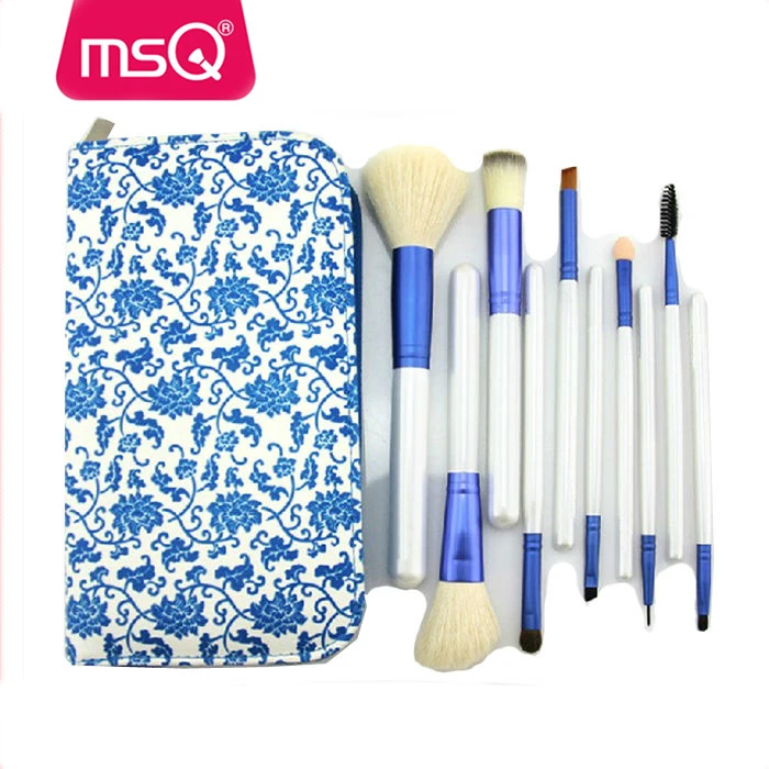 MSQ 10pcs blue and white porcelain color brush set makeup cosmetics brand makeup brush set