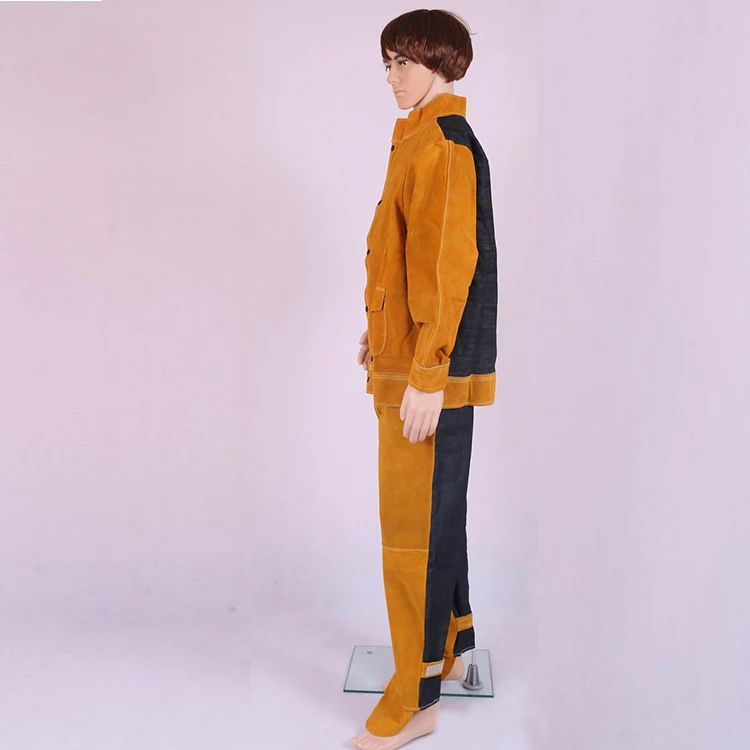 Cow leather welder protective clothing wear resistance and high temperature welding suit