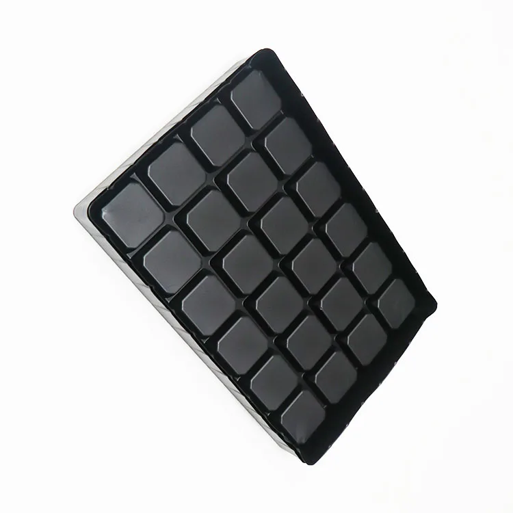Одноразовые пластиковые вакуумные подносы для шоколада 24 отделения 0 7 мм
