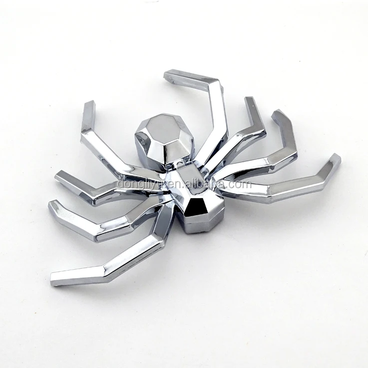 Custom car body decoration sticker chrome plastic spider badge