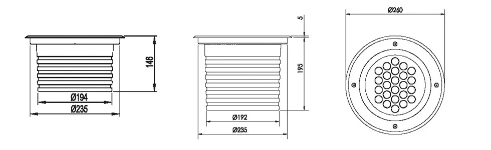SHYLON 40W/30W LED inground light with stainless steel and die cast aluminum light body up light