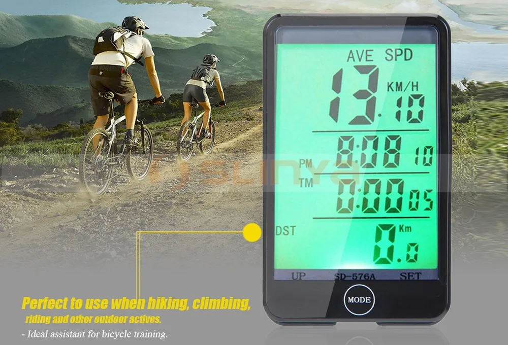 Waterproof Wireless Electric Bicycle Bike Computer Multifunction Odometer Speedometer With Noctilucent