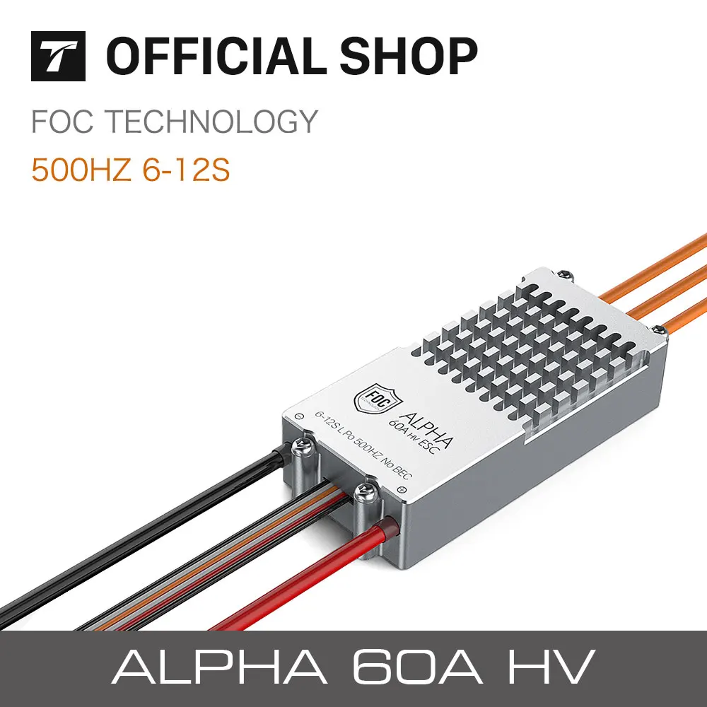 T-MOTOR Quadrocopter FOC Alpha 60A HV 6-12s 500Hz ESC manufacture Speed Controller for UAV