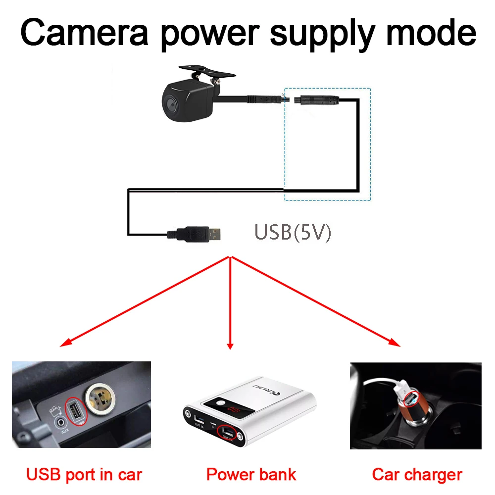 720P HD  Wireless backup camera WiFi Car Rear Camera with USB charger