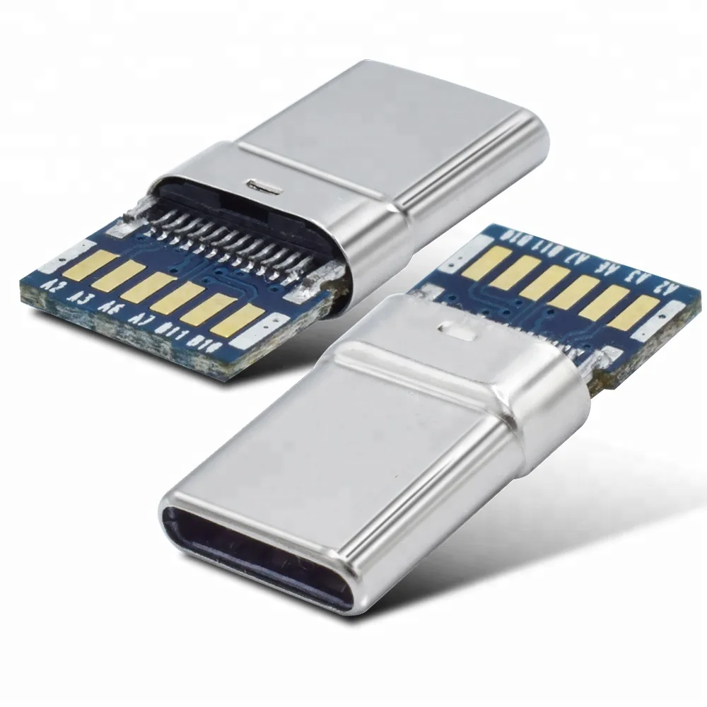 
Factory USB c type 3.13.0 2.0deep drawing shell with PCB male connector 