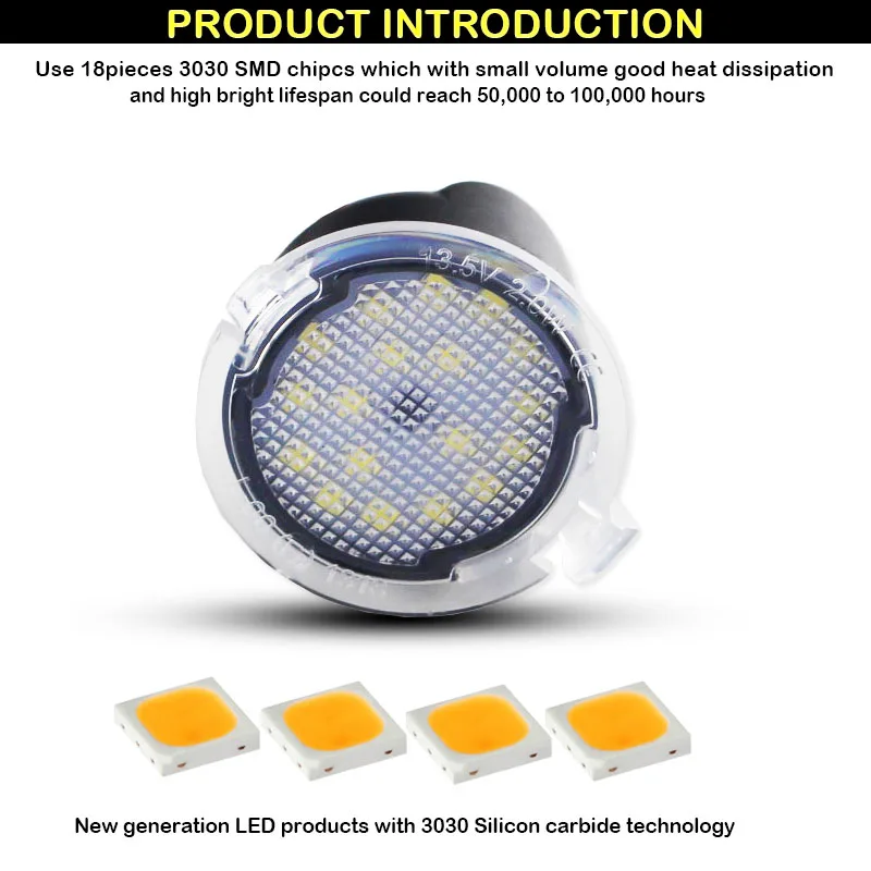 
Xenon white Full LED Side Mirror Puddle Lights For Ford F150 Edge Flex Taurus LED puddle light assembly Blue Ice blue 12V 