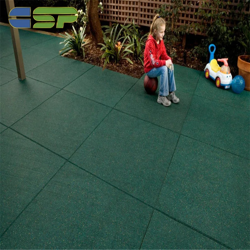 
Playground rubber floor tiles 25mm thick,green rubber floor tile 