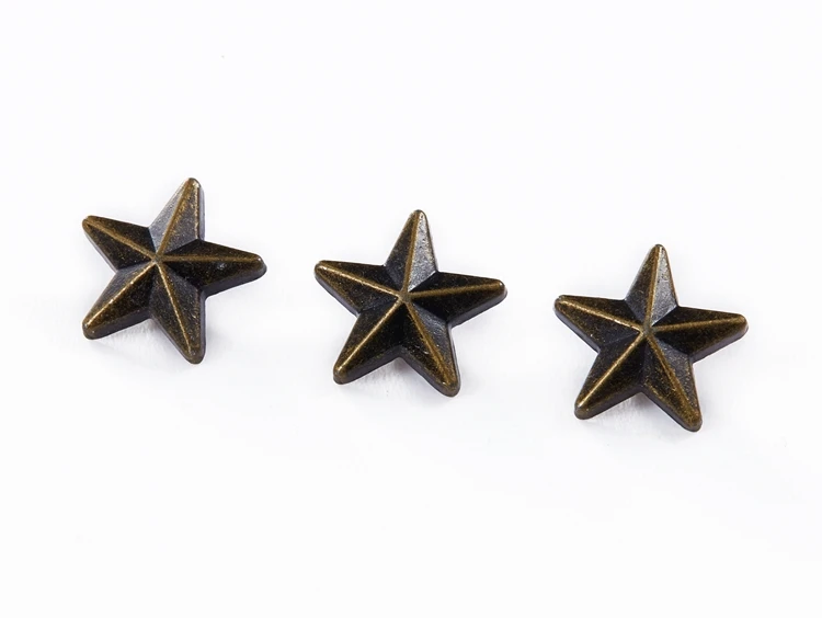 Factory custom pentagram star shape rivet button aluminum black rivets for clothing