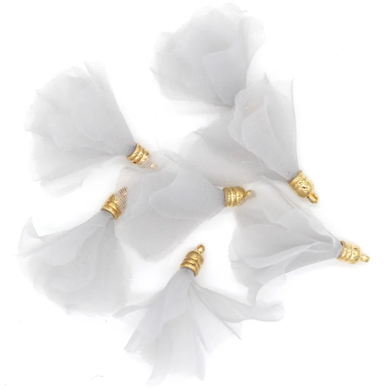 Декоративные золотые металлические подвесные серьги с кисточками