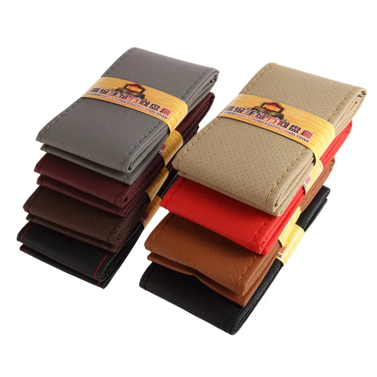 PU Material Customized New Style Custom-Made Stitched Anti-slip Steering Wheel Cover