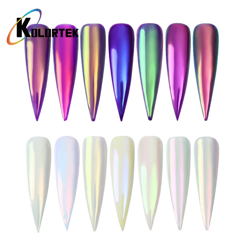 Пигментный порошок с эффектом единорога Русалочки, порошок Aurora для ногтей