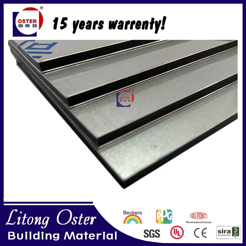 Facade Cladding ACP ACM Sheet Aluminum Composite Panels 2mm 3mm 4mm Alu Skin 0.21mm 0.30mm 0.5mm