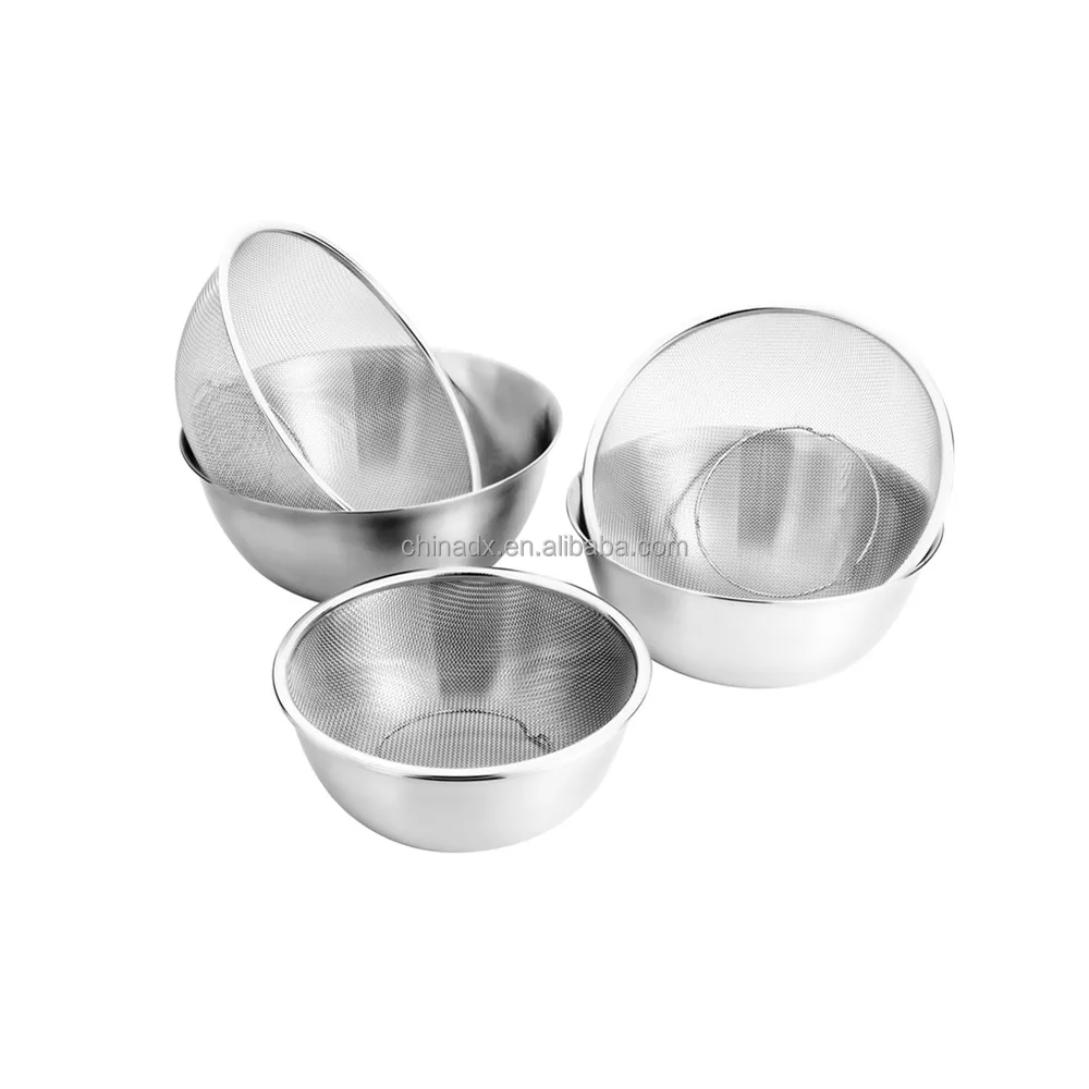 S/s миска для смешивания с сеткой дуршлаг набор