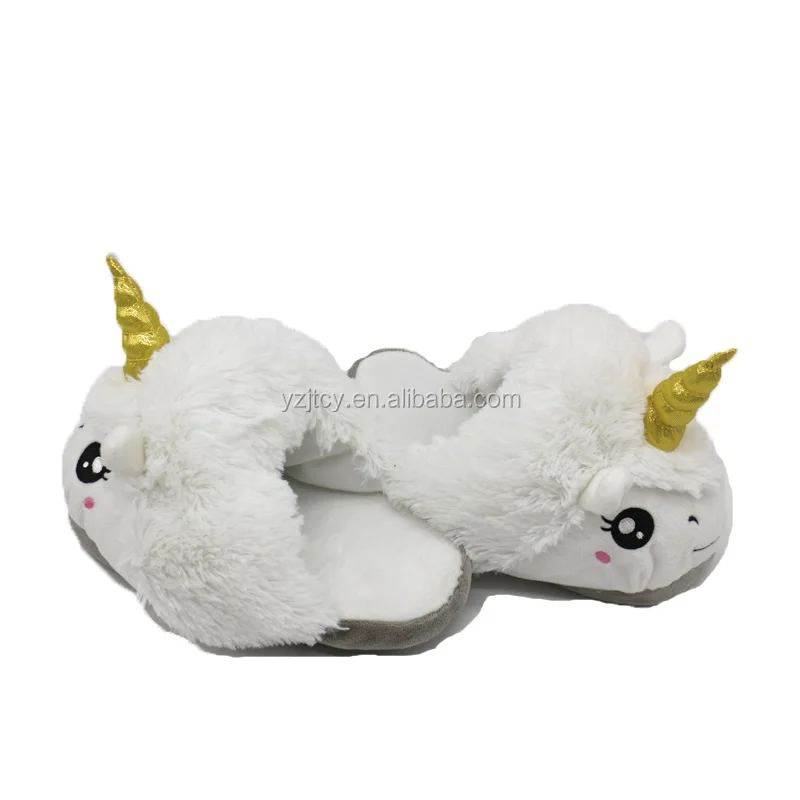 Low Moq Plush Unicorn Slippers Wholesale Custom Plush White Unicorn Slippers