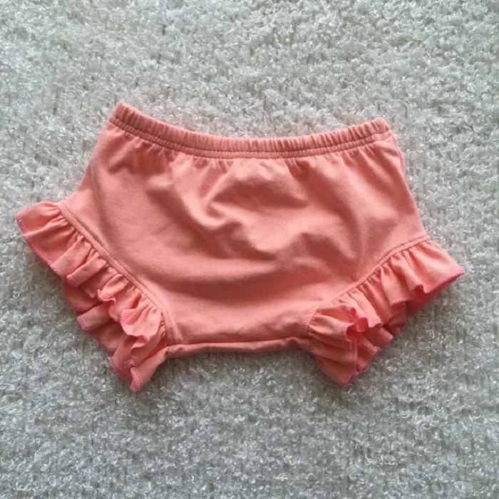 Лидер продаж 2020, однотонные шорты с оборками для маленьких девочек, оптовая продажа, летние детские мини-шорты для малышей