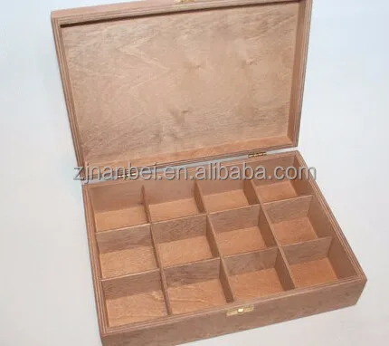 2024 Custom logo 12 compartments antique wooden tea chest boxes