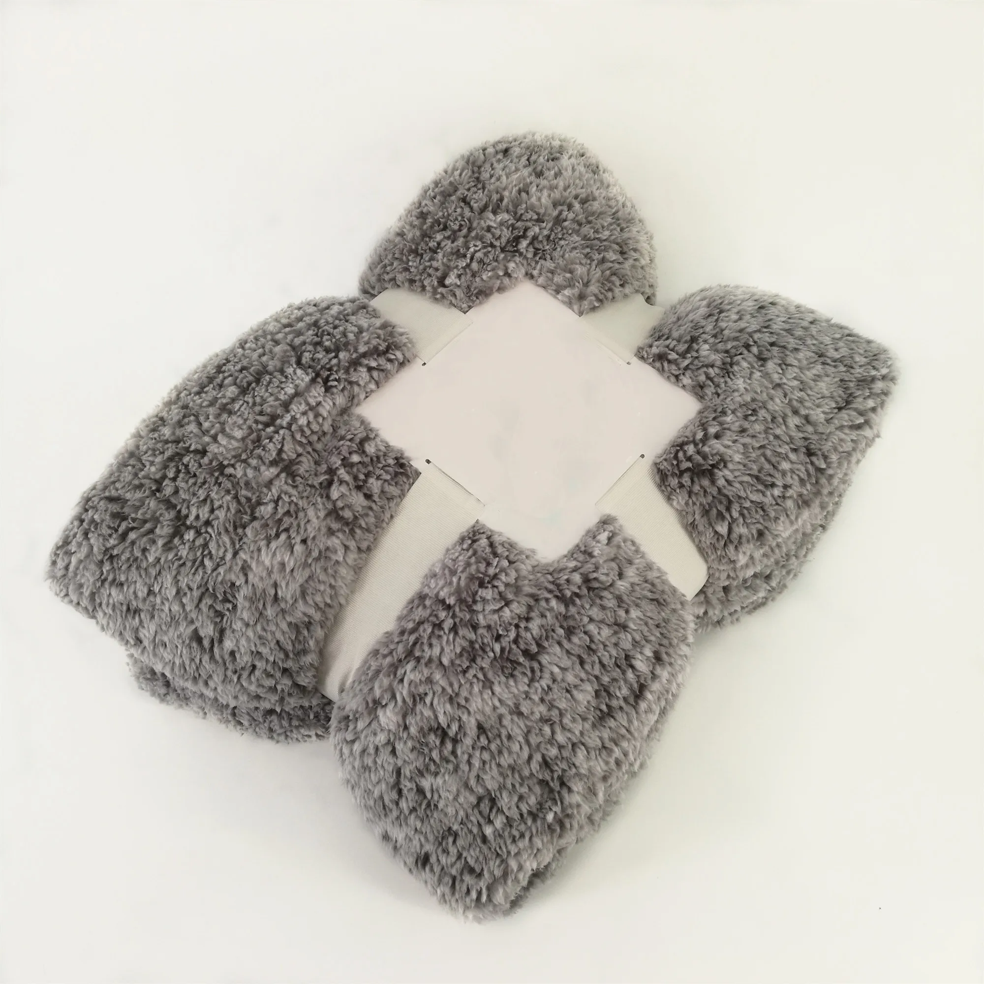 Fabric Sherpa Fleece Throw Blanket New Polyester TEC Melange Yarn Plain 100 Winter Knitted Rectangular 30-45 Days 200-350GSM