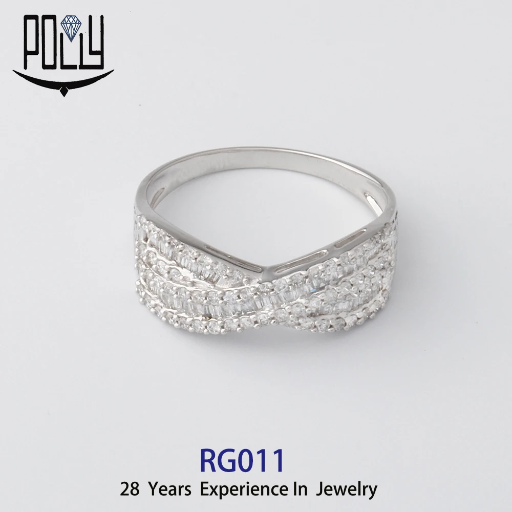 Real Diamond Wedding Dubai 18K Gold Ring  for  Women Jewelry